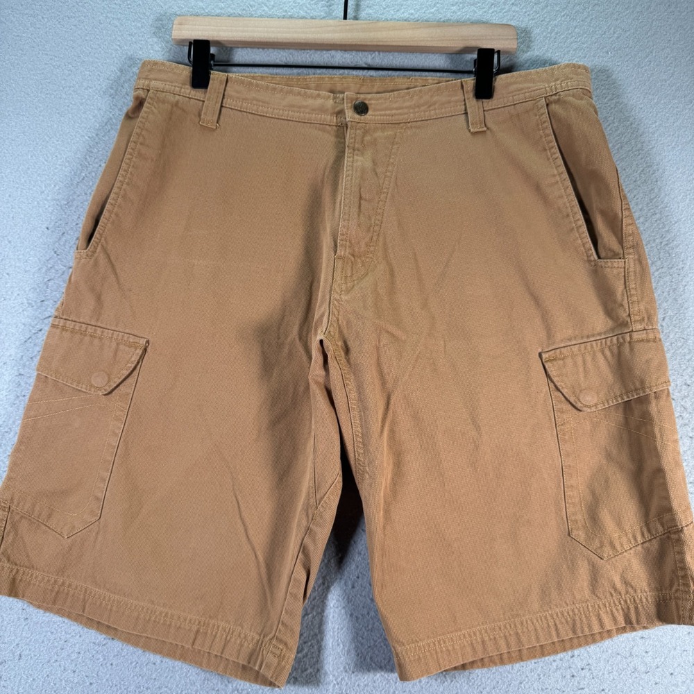 Prana Cargo Shorts Mens XL Brown Utility Hiking Outdoors Organic Cotton 12"